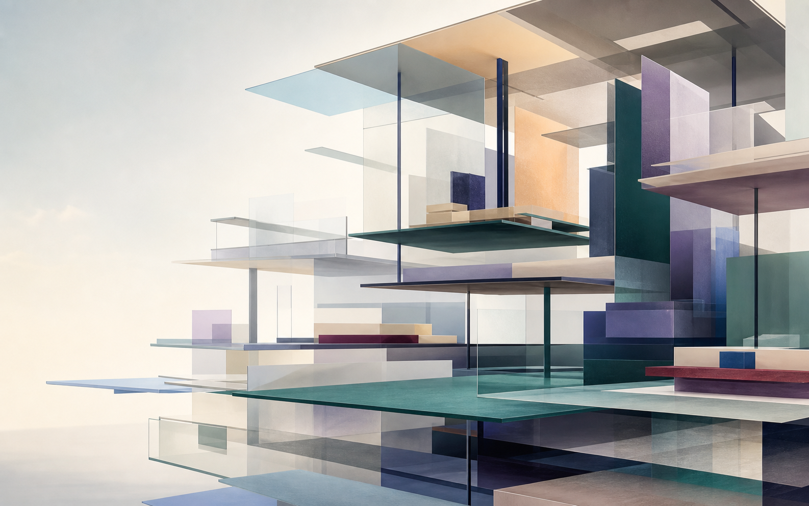 Abstract translucent editorial canopy planes